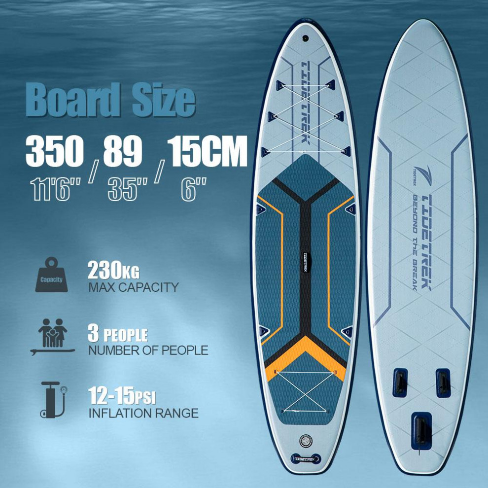 Сапборд TIDETREK SUPTT72F (350*89*15) синий с сиденьем и двойным веслом, код 78945